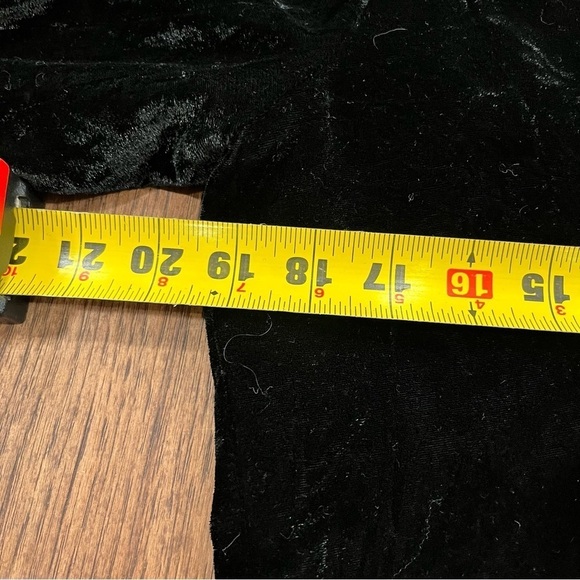 NY Collection sz medium black velvet tie front blazer with fringe trim - Picture 16 of 16